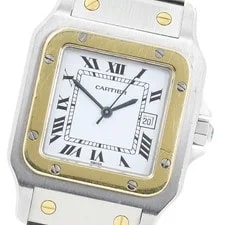 Cartier — Cartier Santos GalbeeLM Date YG Bezel White Dial Automatic Watch_962709 — Watch — resale