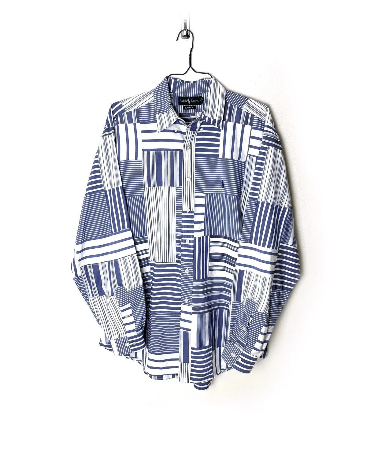 Ralph Lauren — Ralph Lauren Madris Striped Patchwork Button Down Shirt — streetwear — resale