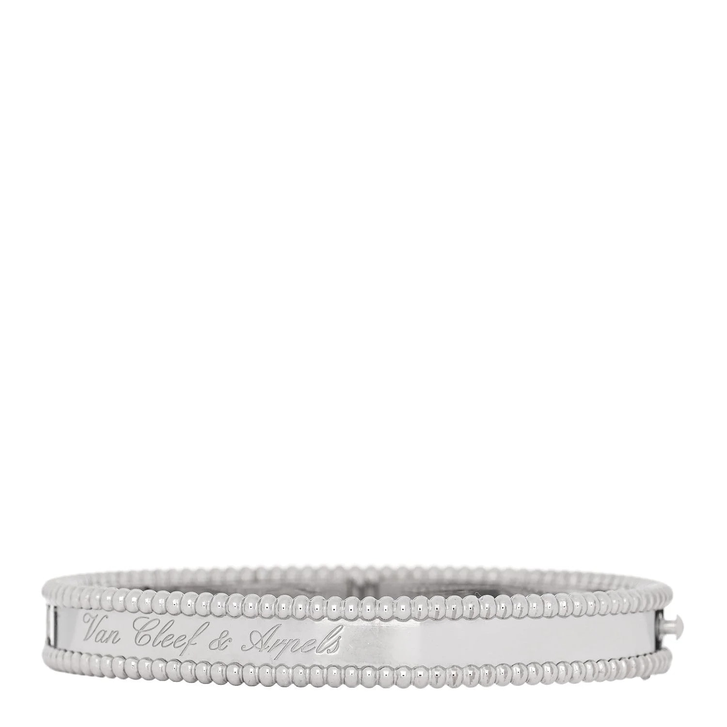 Van Cleef & Arpels — 18K White Gold Perlee Bangle S — Jewelry — resale