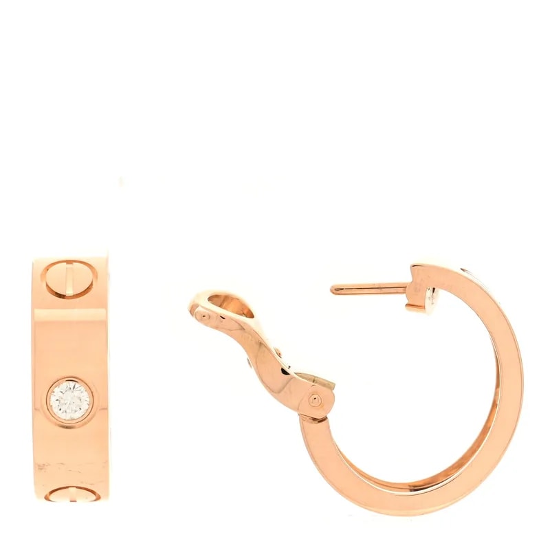 Cartier — 18K 2 5.5mm Love French Clip Hoop — Jewelry — resale
