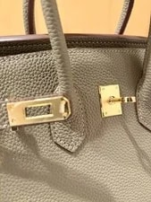 Tiffany & Fred Paris 25cm Top-Grain Etoupe Satchel With Crossbody Strap 2