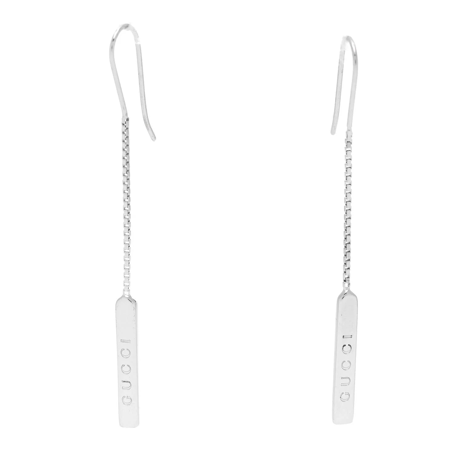 Gucci — 18K White Gold Bar Drop — Jewelry — resale