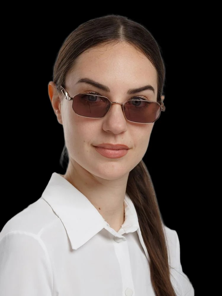 Hickmann Hi3248 Metal Rectangle Sunglasses — Rose Gold 4