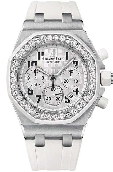 Worldofluxuryus — Audemars Piguet Royal Oak Offshore Chronograph Stainless Steel & Diamonds Lady's — Watch — resale