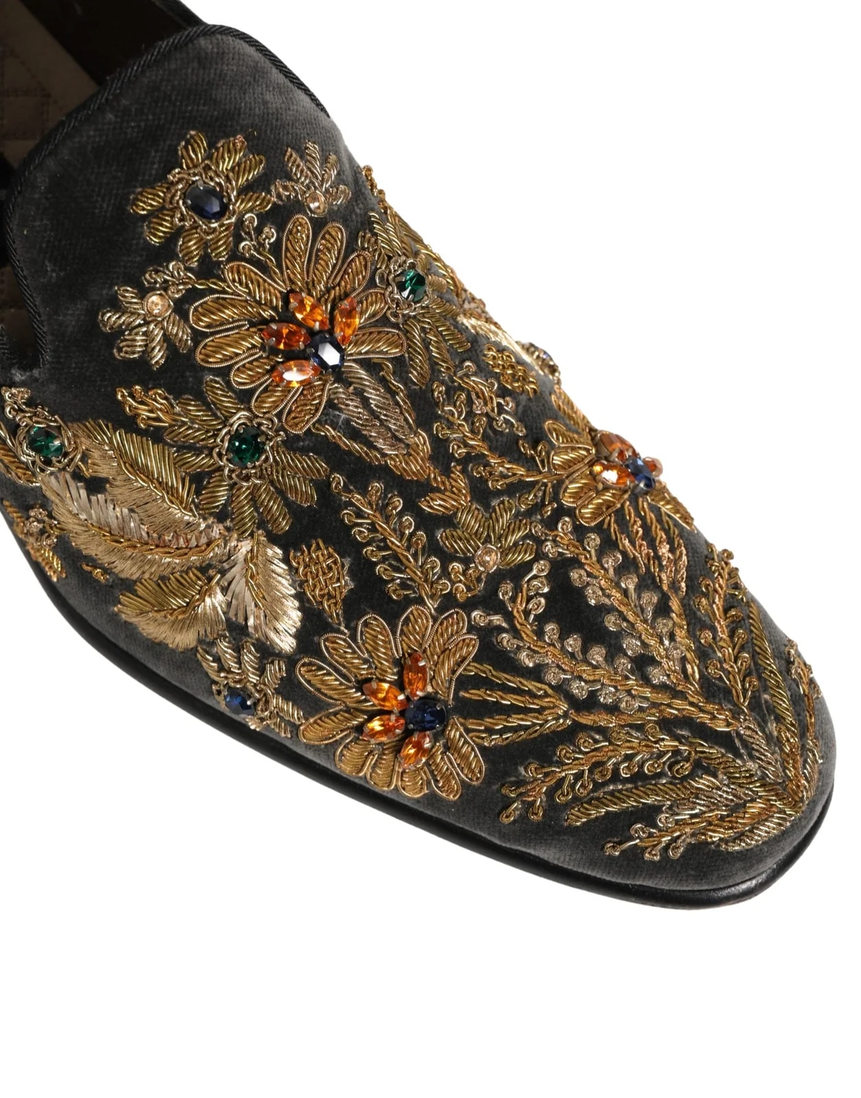 Dolce & Gabbana — Dolce & Gabbana Embroidered Dress Loafers Shoes — Designer Shoe — resale