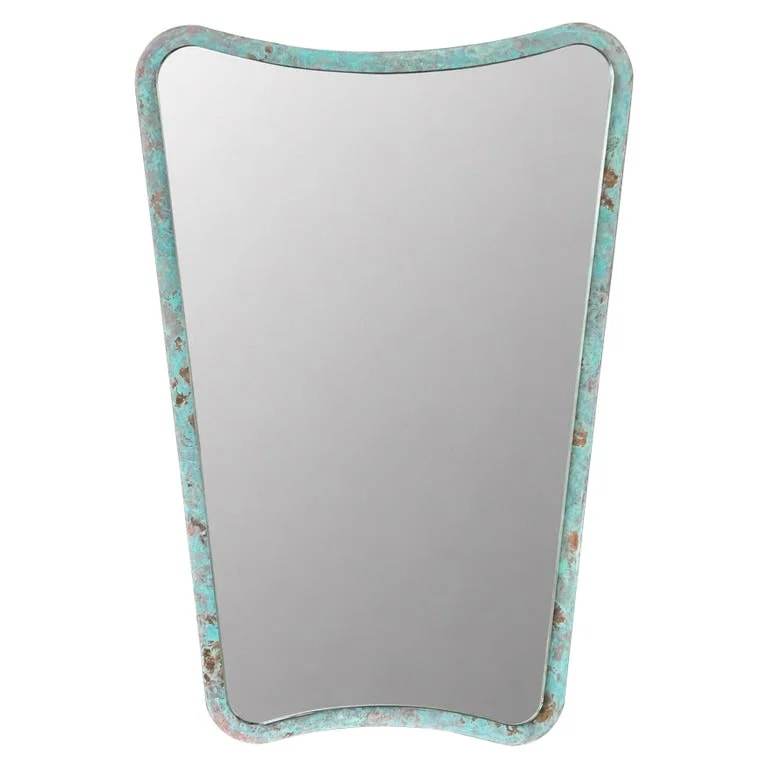 Alguacil & Perkoff Ltd. — Mid Century Inspired Decorative Mirror With Handcrafted Aged Brass Frame — decorative_object — resale
