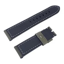 Panerai Leather Strap 24mm Khaki Genuine Buckle Compatible 2