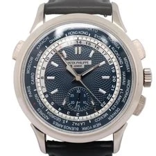 Patek Philippe — 2018 Patek Philippe 5930G-001 World Time 39.5mm 18K White Gold Blue — Watch — resale