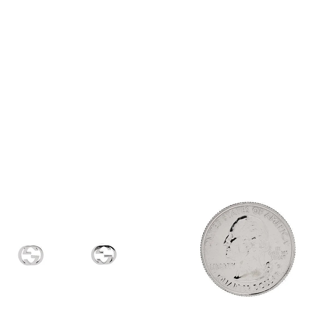18K White Gold Interlocking G Stud 2