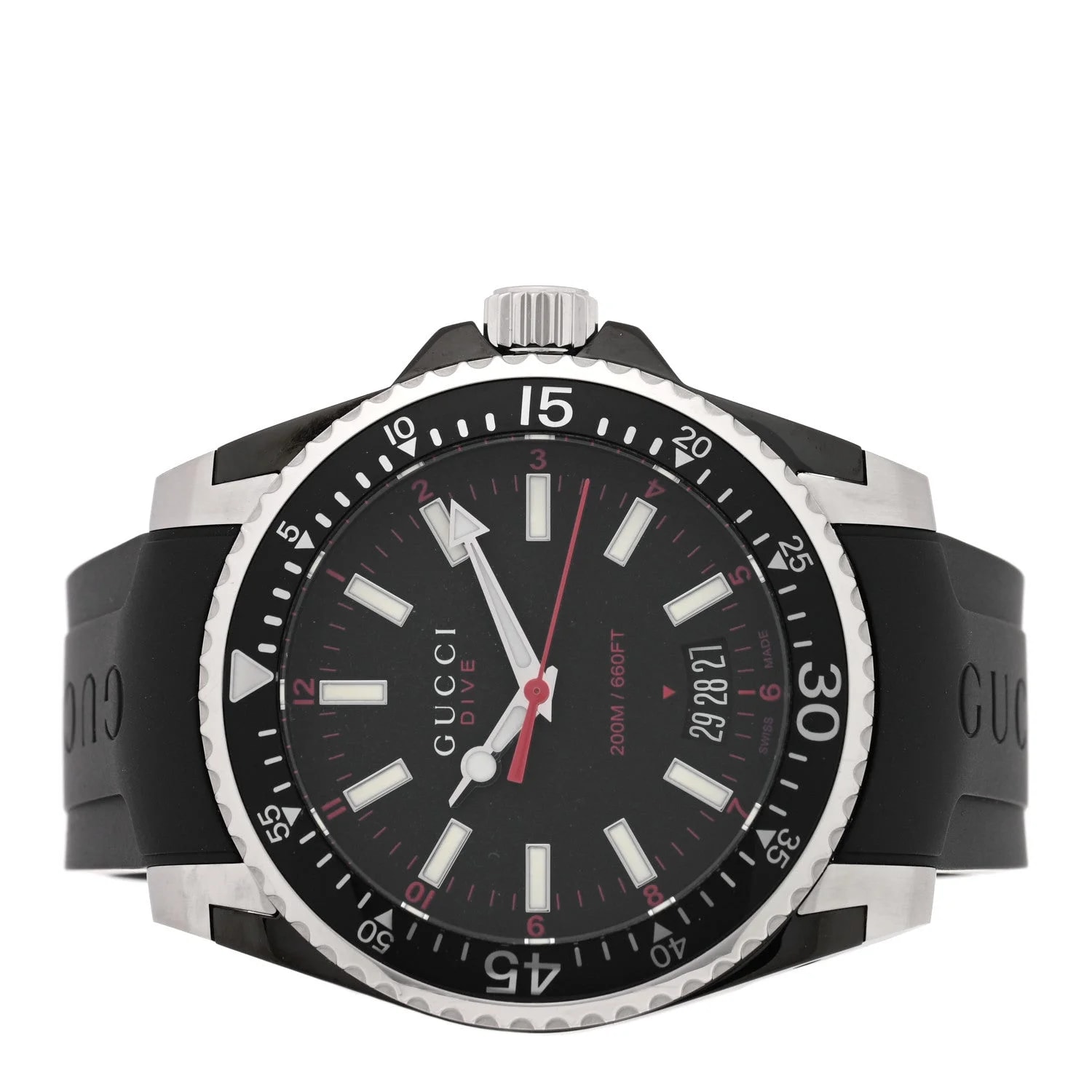 Stainless Steel Rubber 40mm Dive Quartz Black 2