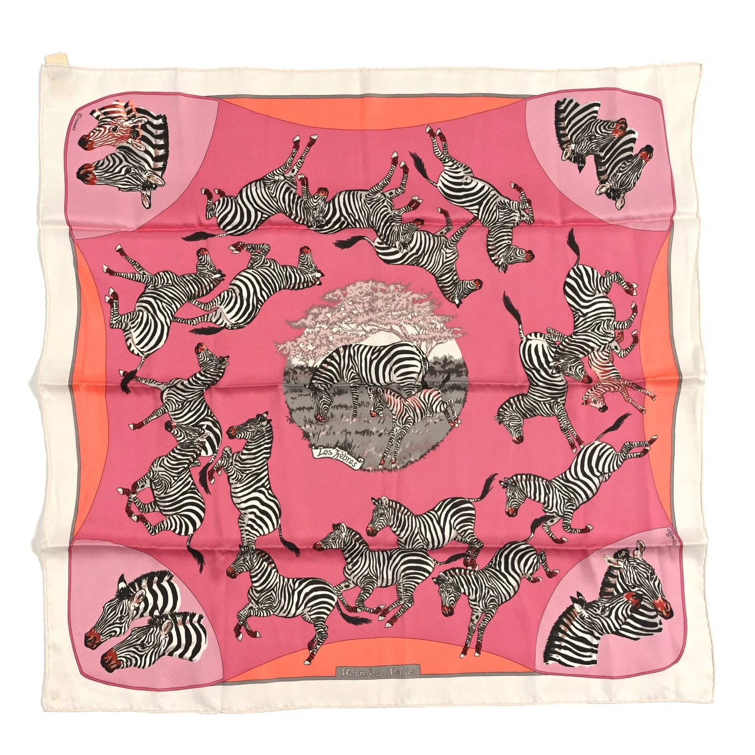 Hermès — les Zebres Scarf 70 Saumon — Accessory — resale