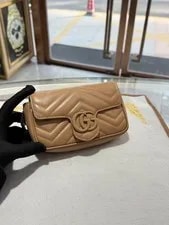 Gucci — Gucci Matelasse Monochrome Super Mini GG Marmont Camelia — Handbag — resale