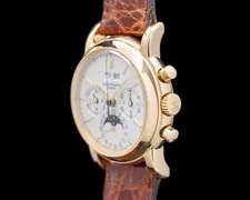 Patek Philippe 3970J Perpetual Calendar Chronograph 18K Yellow Gold Silver Dial 3