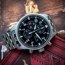 IWC Pilot Automatic Chronograph Black Dial Stainless Steel IW377710 3