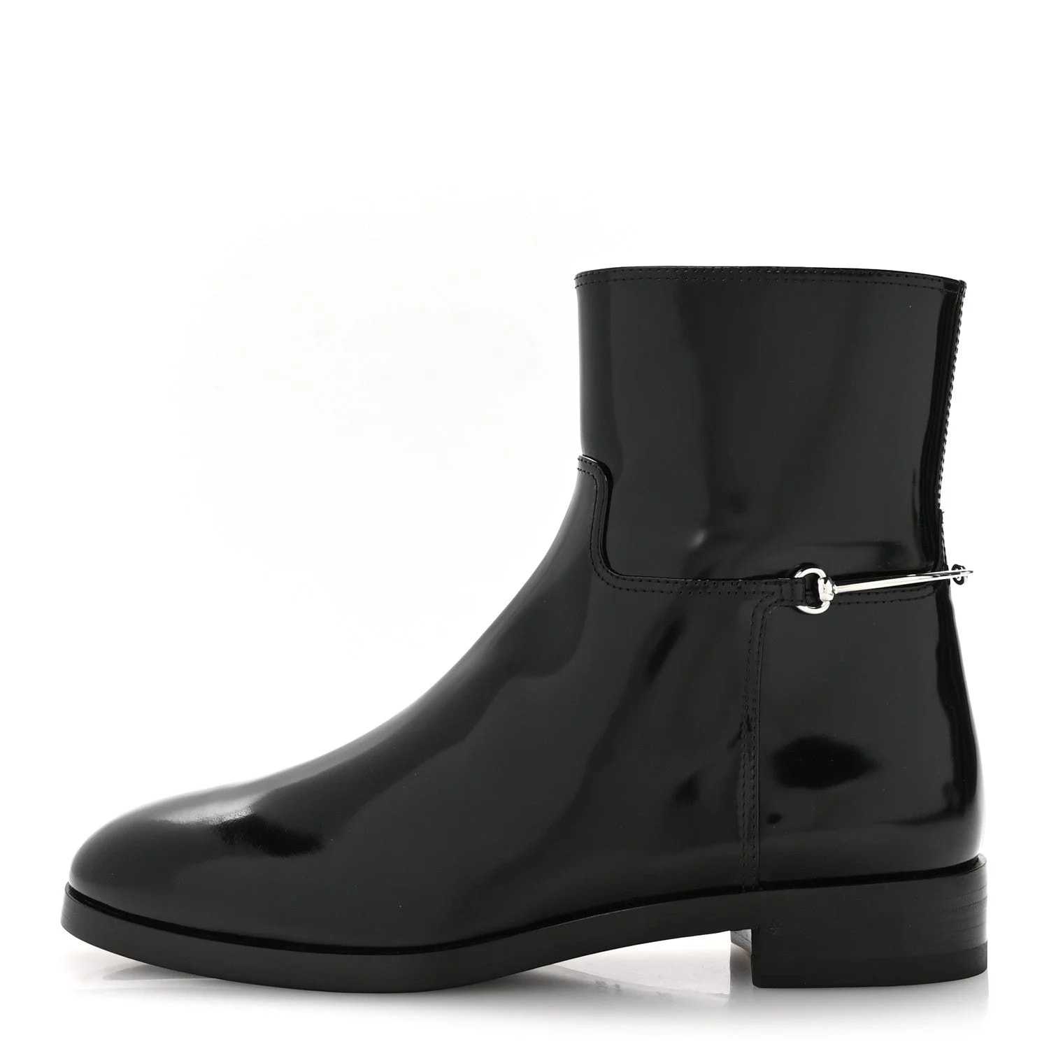 Gucci — Brushed Michelangelo Slim Horsebit Ankle 39.5 — Designer Shoe — resale