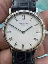 Patek Philippe Calatrava Solid 18k White Gold Screw Caseback Look! 2