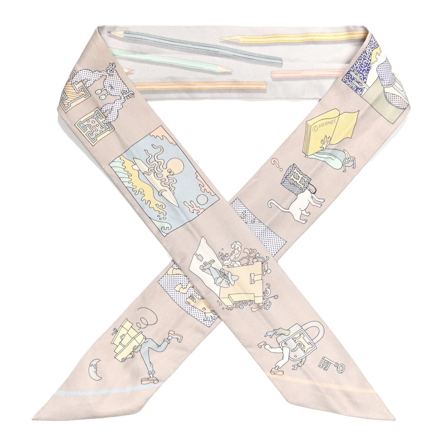 Hermès — A Vos Crayons Twilly Perle Pale — Accessory — resale