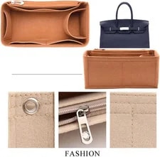 Organizer Insert for Birkin 30 Organizer Felt bag1099camel-M 2