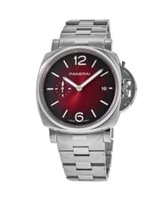 Panerai — Panerai Luminor Auto Red/Black Dial Date Small Seconds SS 42mm — Watch — resale