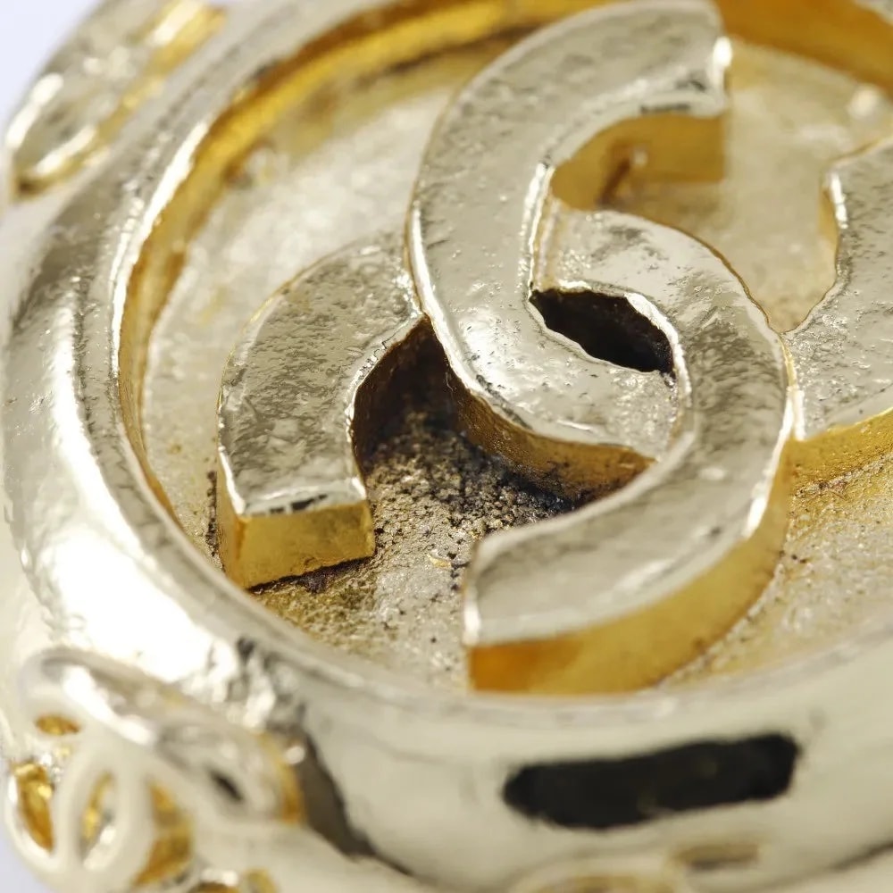 Chanel Cc Clip-On Metal Gold_plated Jewelry 4