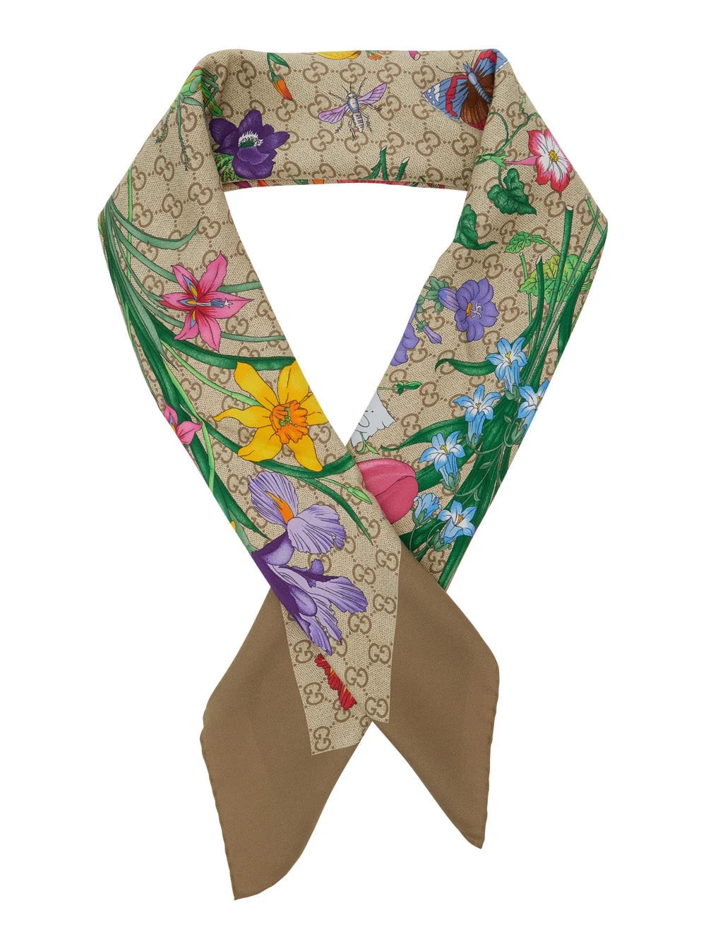 Gucci Floral GG Twill Scarf — Scarfs 2