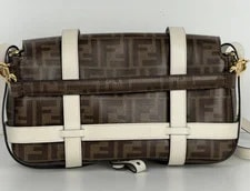 Fendi Glazed Fabric Cage Baguette Satchel in D5 2