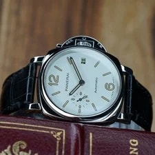 Panerai Luminor Due White Dial 38mm Steel Case Leather Strap Full Set PAM01043 4