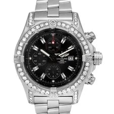 Breitling — Breitling Super Avenger A13370 Auto 48mm Custom Diam Bezel/Lug Black Dial/Chrono — Watch — resale
