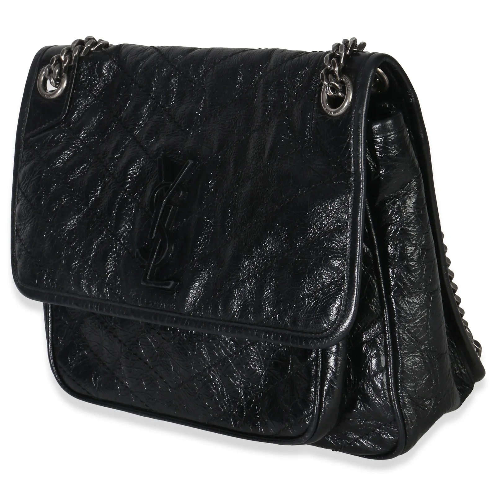 Saint Laurent Crinkled Medium Niki Chain Satchel 3