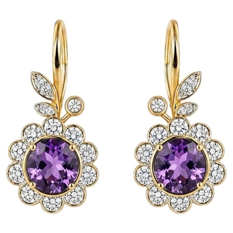 Daizy Jewellery — Art Nouveau Flower and Leaf Drop — Jewelry — resale