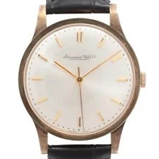 IWC Schaffhausen — IWC Schaffhausen YG & Externally Manufactured Leather Stem-winder Silver-Face — Watch — resale