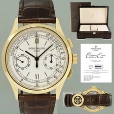 Patek Philippe — Papers Patek Philippe 5170J Silver Chrono Yellow Gold Manual Wind 39mm — Watch — resale