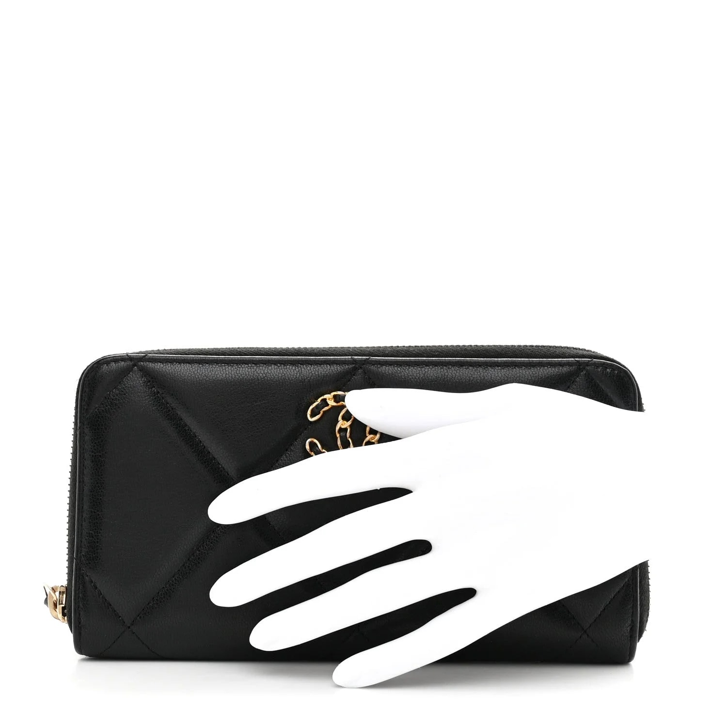 Shiny Chanel 19 Long Zipped Around Wallet 2