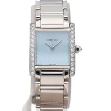 Cartier Tank Francaise SM WE1019S3 White Gold 20mm Blue Dial Quartz #LPW1696 2