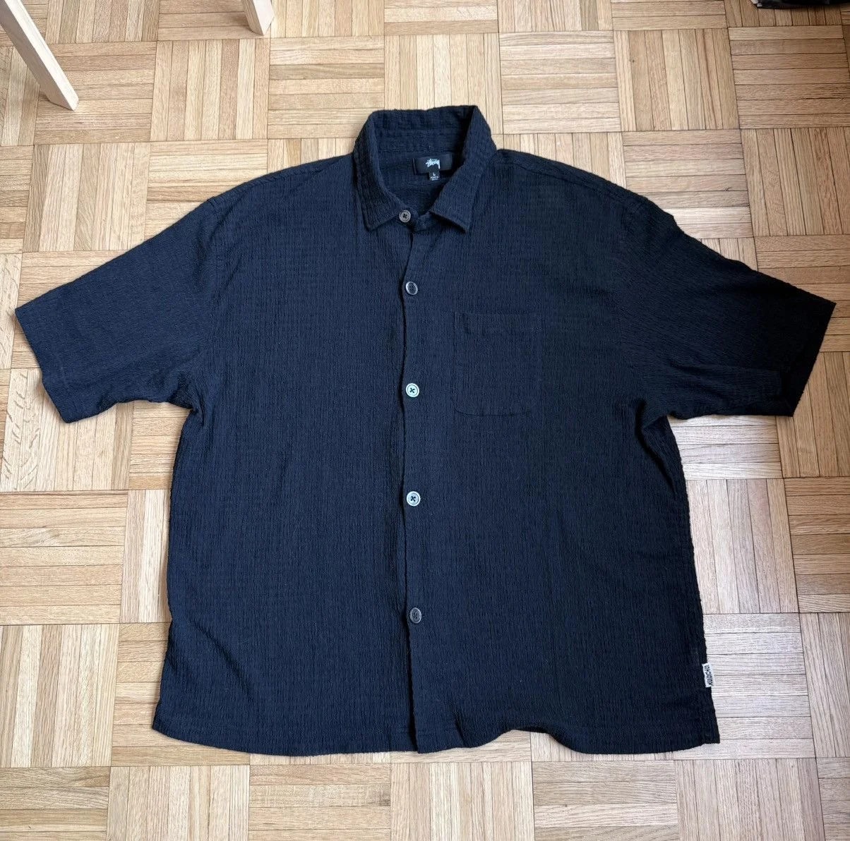 Stussy — Stussy Flat Bottom Crinkled Shirt — streetwear — resale