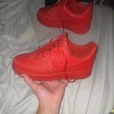 Nike Air Force 1 Low ’s Low Top Lace-Up Solid Athletic 4