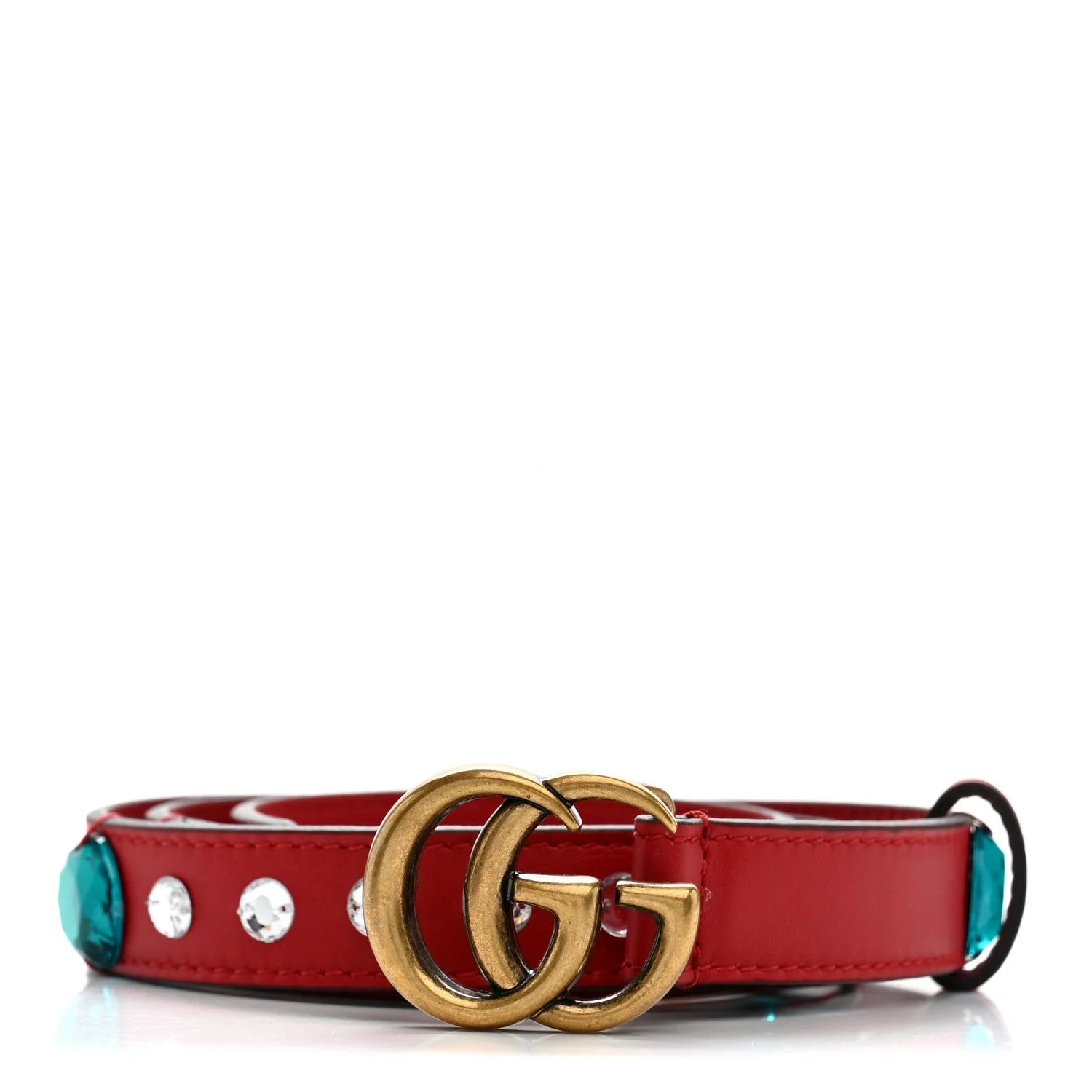 Gucci — Embellished Double G Belt 75 30 Hibiscus — Accessory — resale