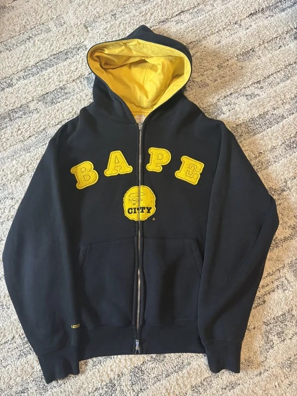 BAPE — Early 2000’s Bape City Spellout Zipper Hoodie — streetwear — resale