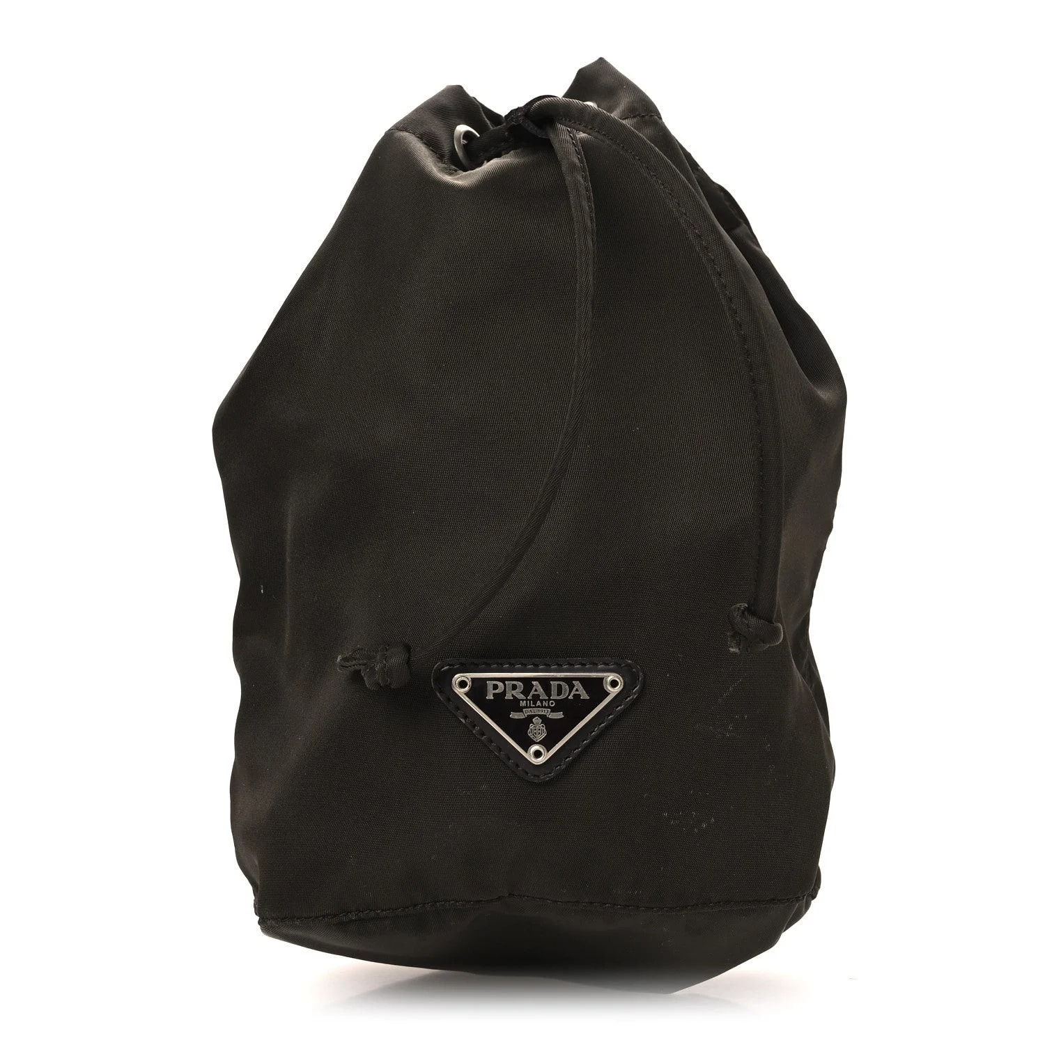 Prada — Vela Drawstring Pouch Corinto — Accessory — resale
