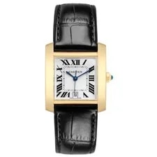 Cartier Tank Francaise Large Yellow Gold Silver Dial W5000156 2