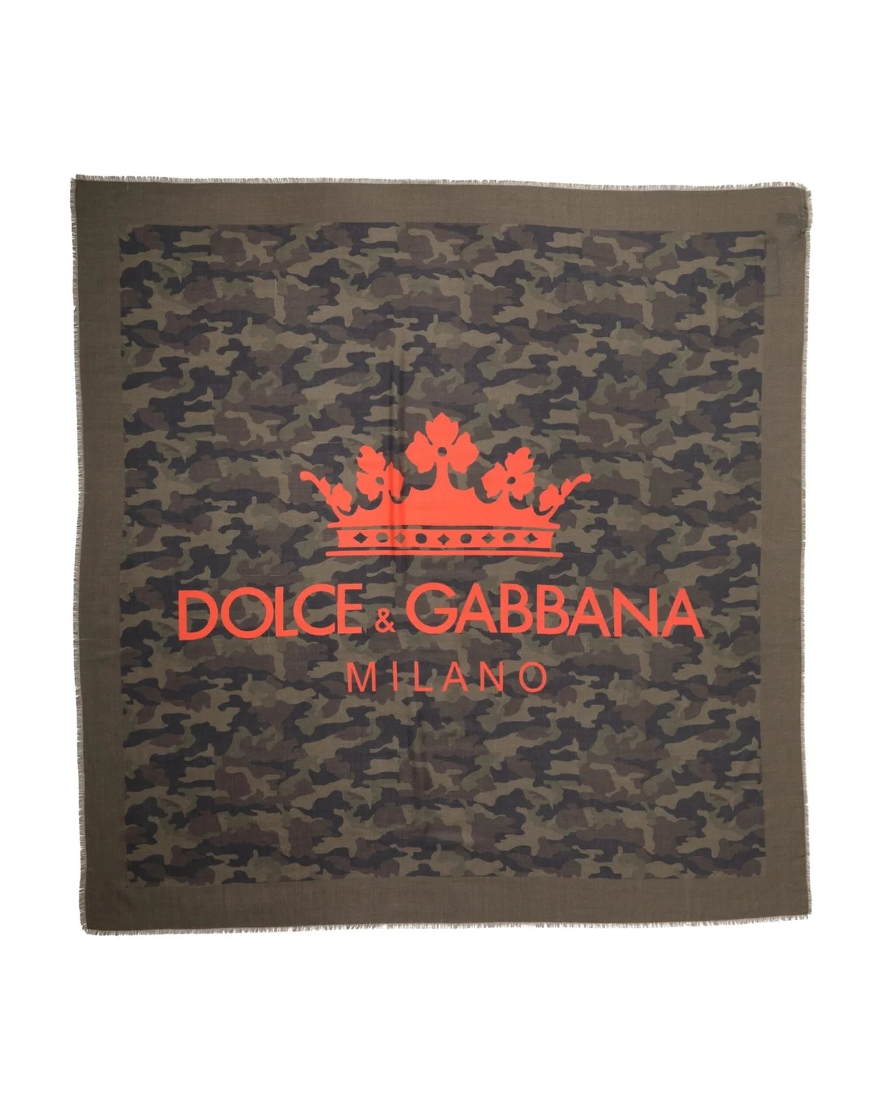 Dolce & Gabbana — Dolce & Gabbana Camouflage Logo 138cm X 137cm Scarf — Accessory — resale