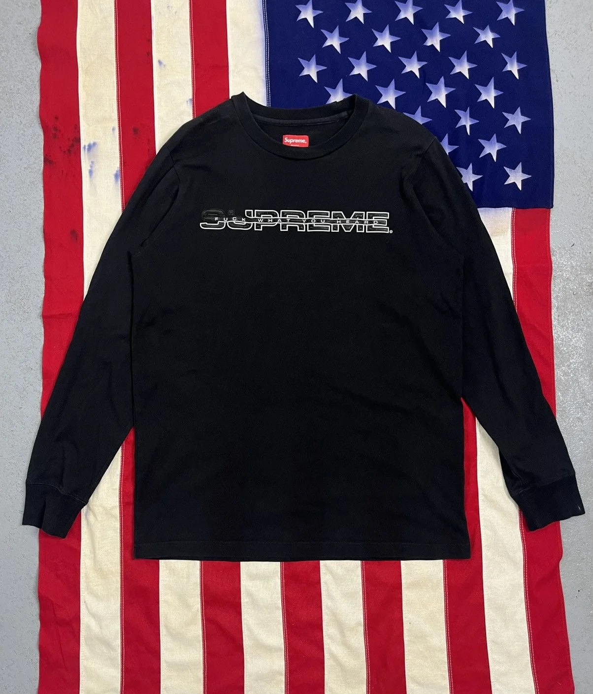 Supreme — Supreme F*ck What You Heard Logo L/S Tee — streetwear — resale