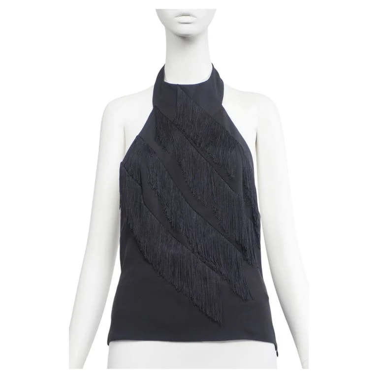 Alexander McQueen for Givenchy Haute Couture — Givenchy By Alexander Mcqueen S/S 1998 Runway Fringe Halter-top — Designer Shoe — resale