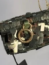 With Tags Fendi Nano Baguette Sequin Shiny Pailletts Charm 3