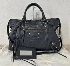 Balenciaga — Balenciaga the City 2way 115748 B Engraved Dark — Handbag — resale