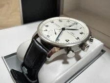 IWC Portugieser IW371446 Blue Dial Manual Wind Excellent Condition 3