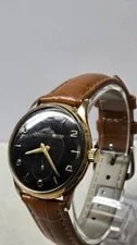 Jaeger-LeCoultre 1940s Black Dial Gold Platted Case 24k 3