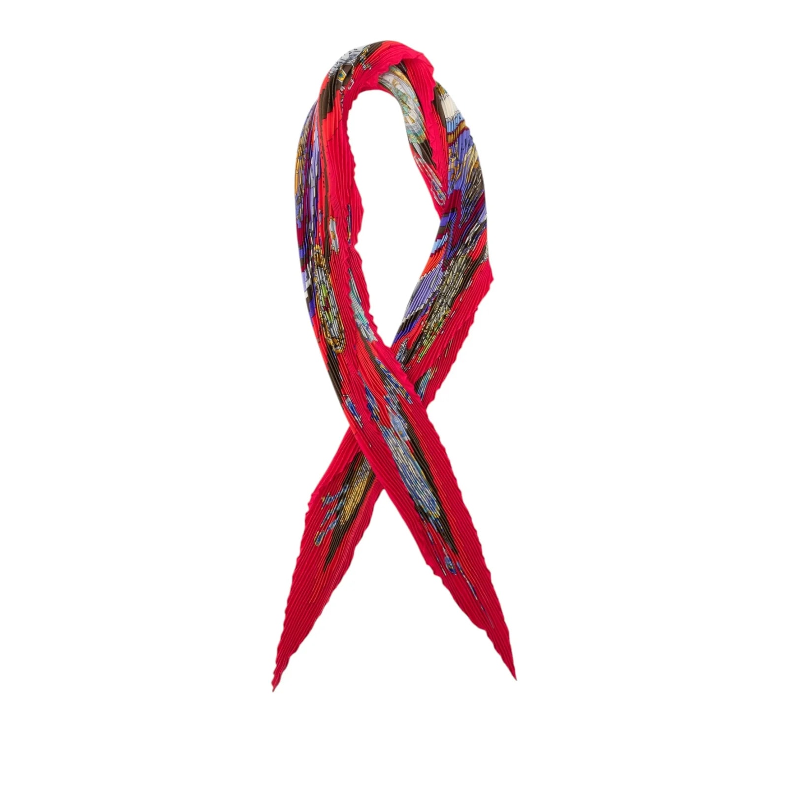 Hermès — Parmi les Fleurs Je Compte les Heures Pleated Scarf — Accessory — resale