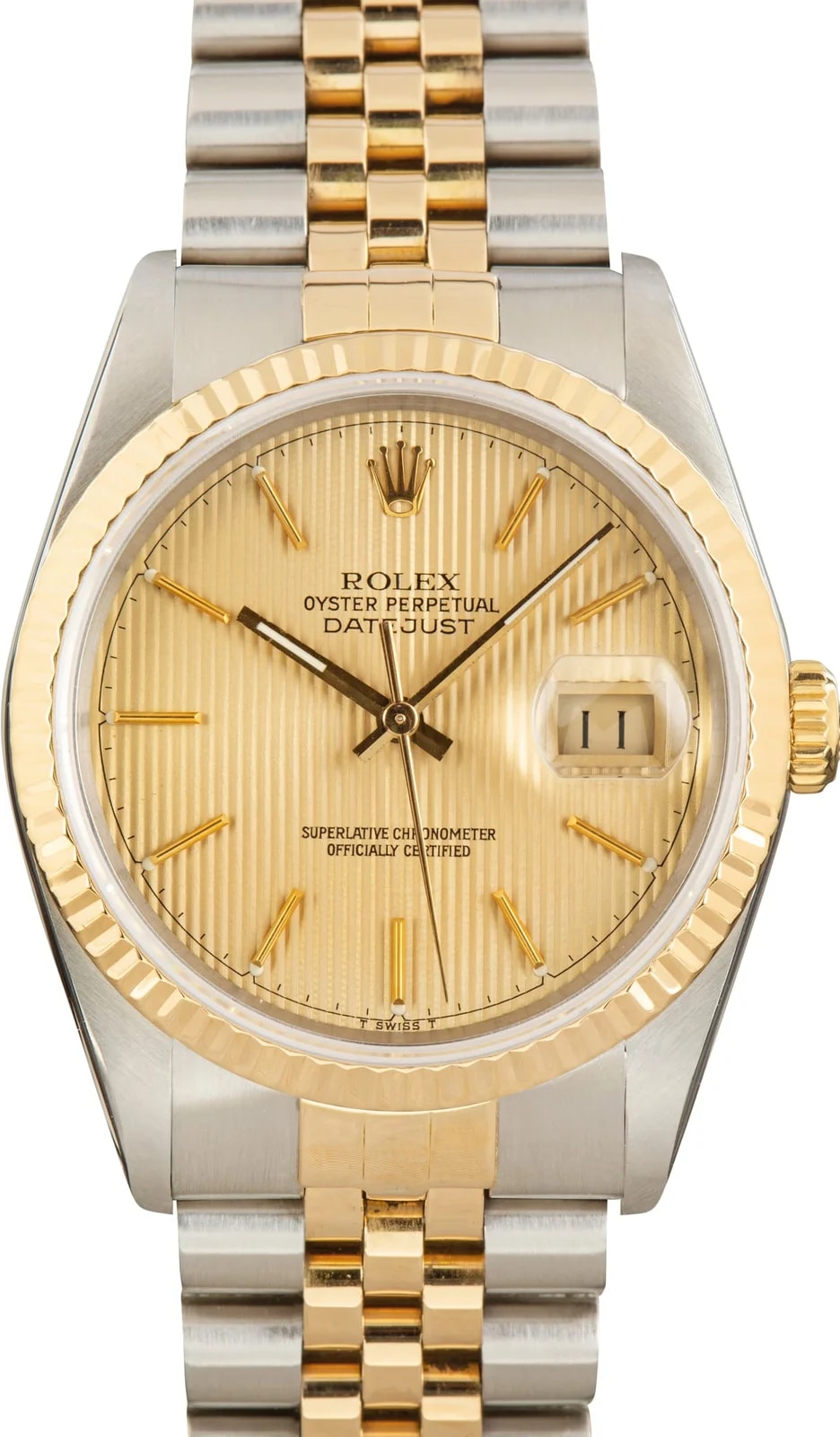 Rolex Datejust 36 Champagne Tapestry Dial Ref 16233 2