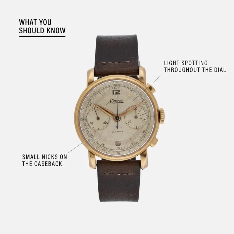 1950s Movado Chronograph in Yellow Gold 4